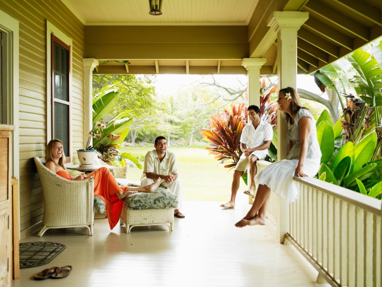 group of friends on porch